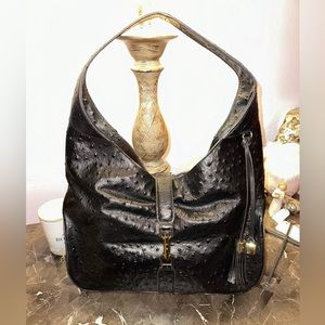 Elegant Black Leather Hobo Bag